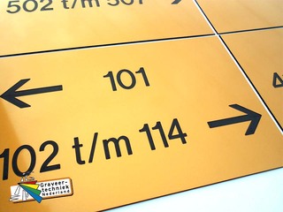 Verdiepingsbord met richtingspijlen